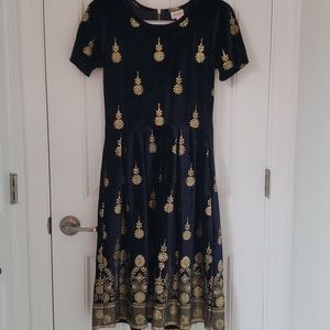 Lularoe Amelia dress large glitter velvet pockets